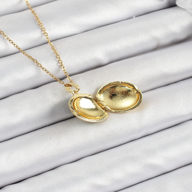 316L Çelik Zincir Açılabilir Sanatsal Vintage Çiçek Model Gold Renk Kadın Kolye