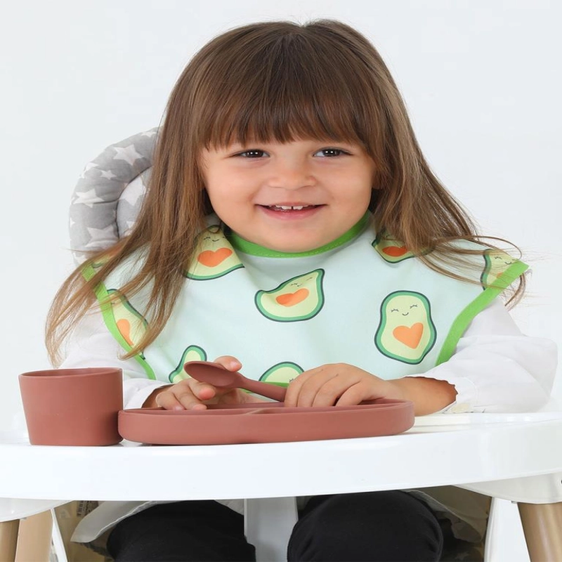 BabyJem Baskılı BLW Kolsuz Önlük 788 Avokado
