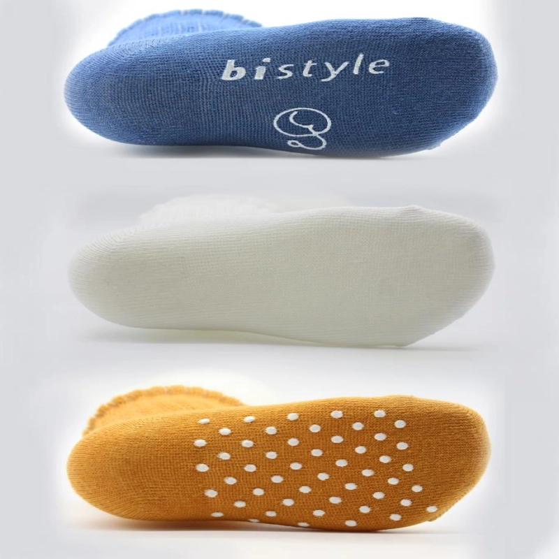 Bistyle Basic Kaymaz Penye Soket Çorap 3'Lü BS10107 İndigo Ekru Hardal