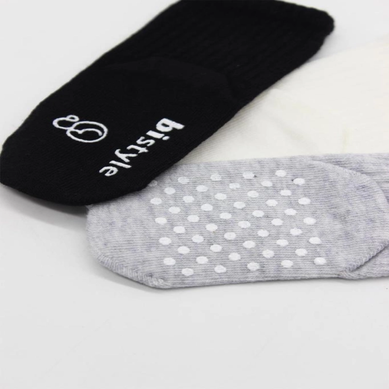 Bistyle Basic Kaymaz Penye Soket Çorap 3'Lü BS10107 Siyah Ekru Gri