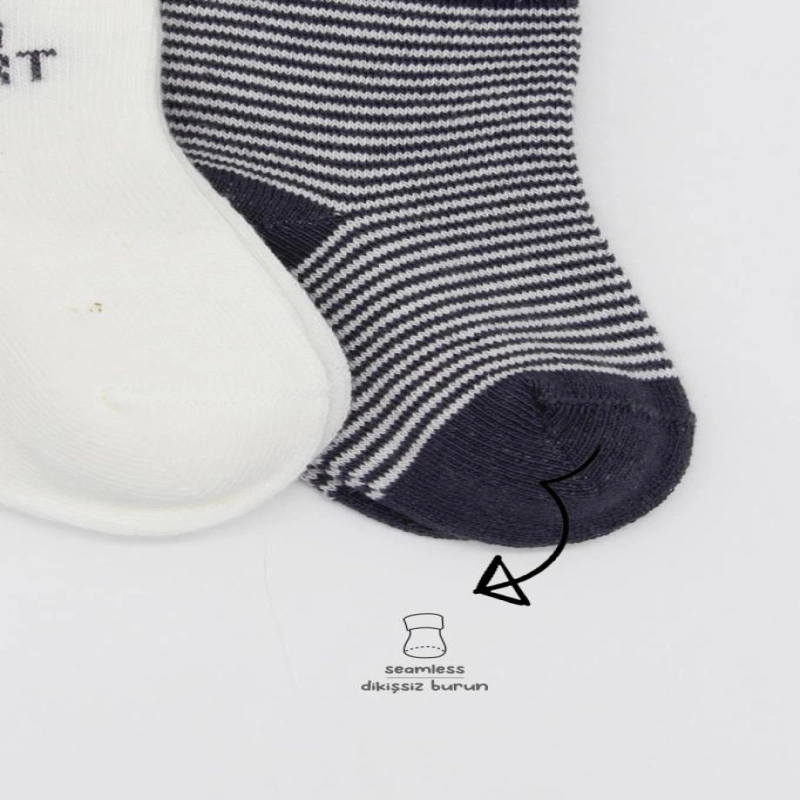 Bistyle Big Heart Penye Soket Çorap 2'Li BS10117 Antrasit
