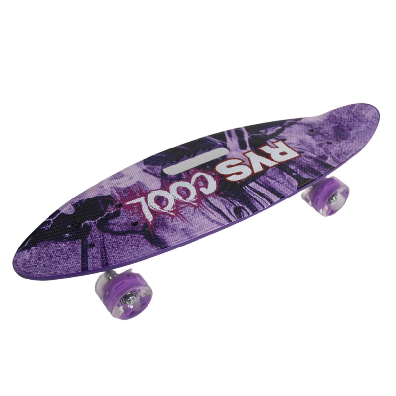 Desenli Orta Boy Işıklı Kaykay 60 cm