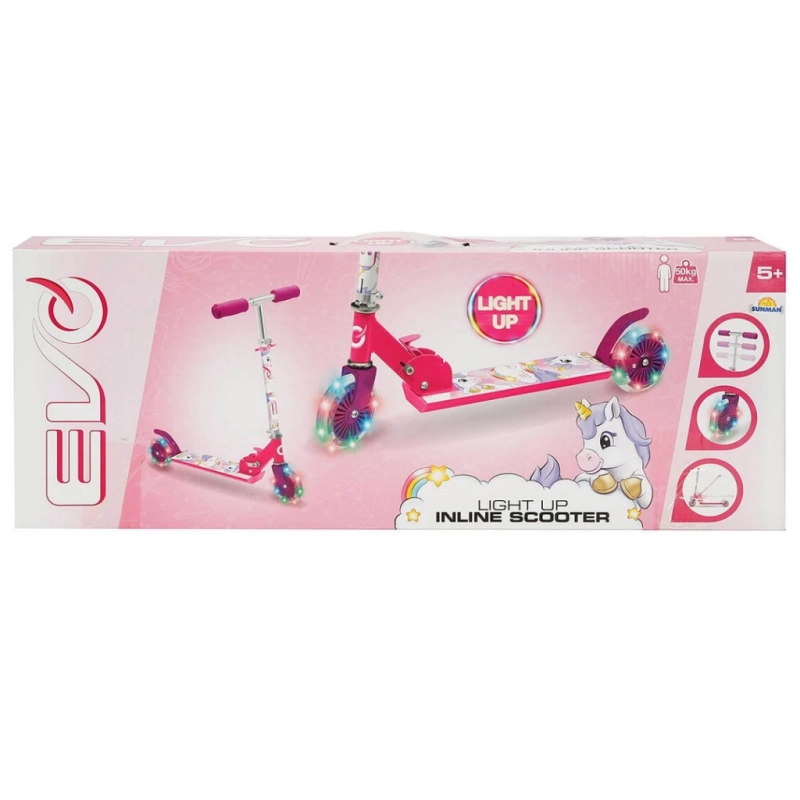 Evo 2 Tekerlekli Katlanabilir Unicorn Inline Işıklı Scooter