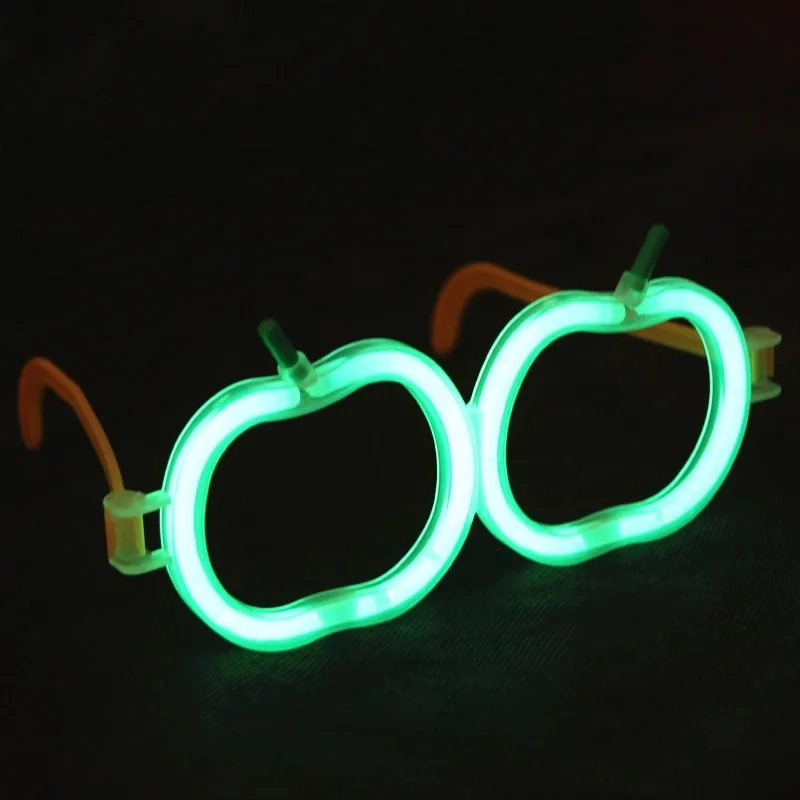  Glow Stick Elma Gözlük - Glow Partisi Gözlüğü - Glow Stick Gözlük 12 Adet