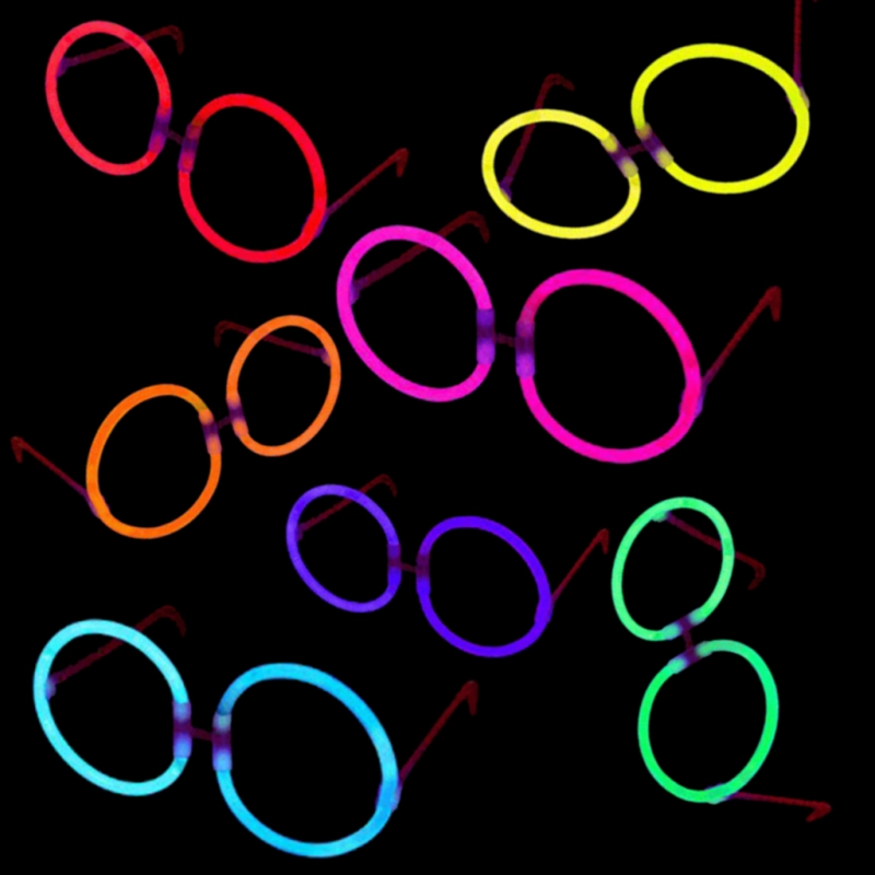 GlowStickPartiGözlüğüGlowPartisiYuvarlakŞekilliFosforluGözlük6Adet
