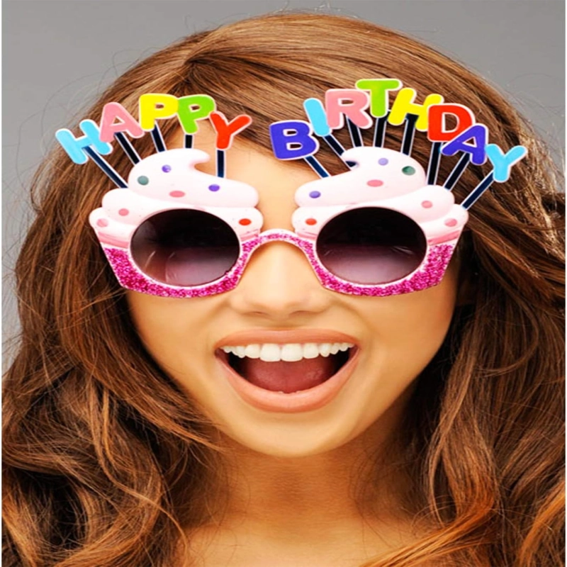 Happy Birthday Yazılı Pembe Fuşya Parti Gözlüğü