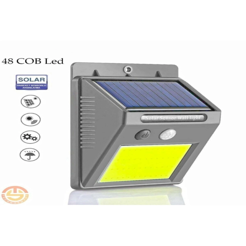 Hareket Sensörlü Solar 48 Led Bahçe Lambası