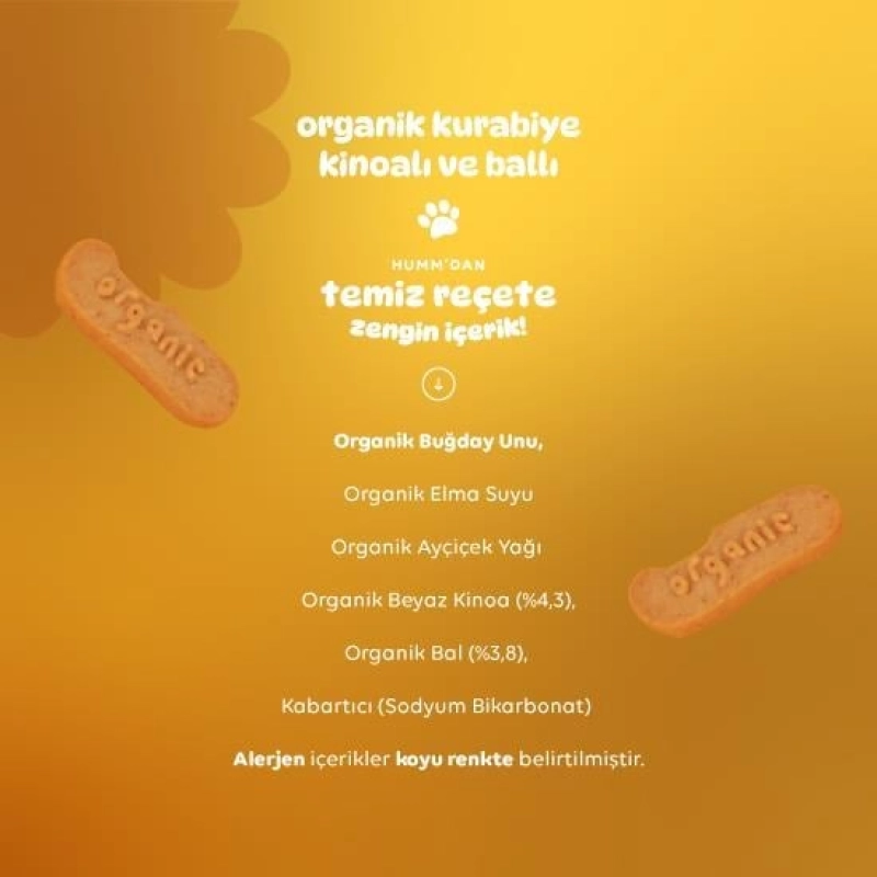 Humm Organik Ballı ve Kinoalı Kurabiye 55 Gr
