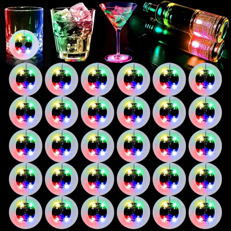 Işıklı Yapışkanlı Bardak Altı Aparatı Ledli 3 Fonksiyonlu 6 cm Çap
