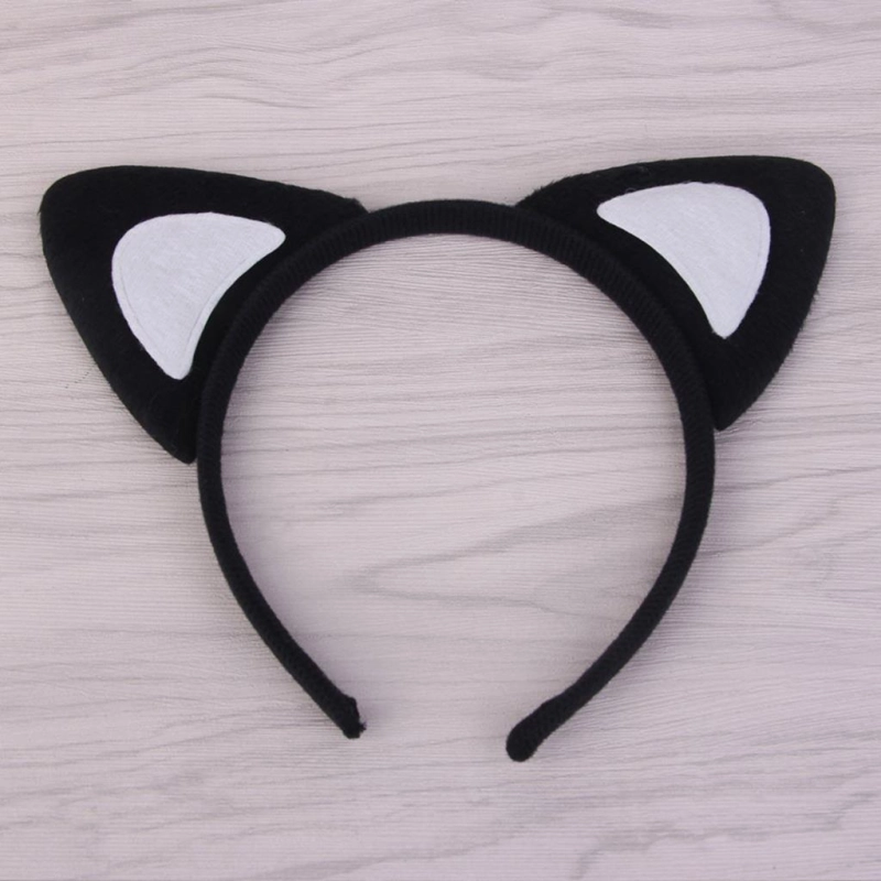 Kedi Kulak Taç Siyah İçi Beyaz Renk Pofuduk 15X17 cm