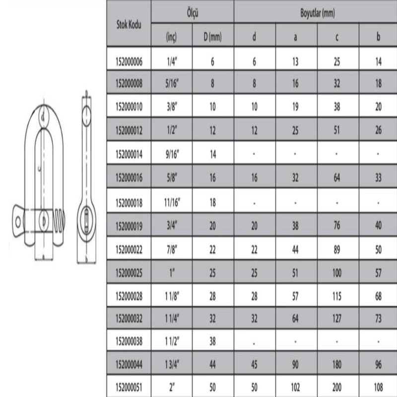M6 Zincir Kilidi 1/4 ( 4 Adet )