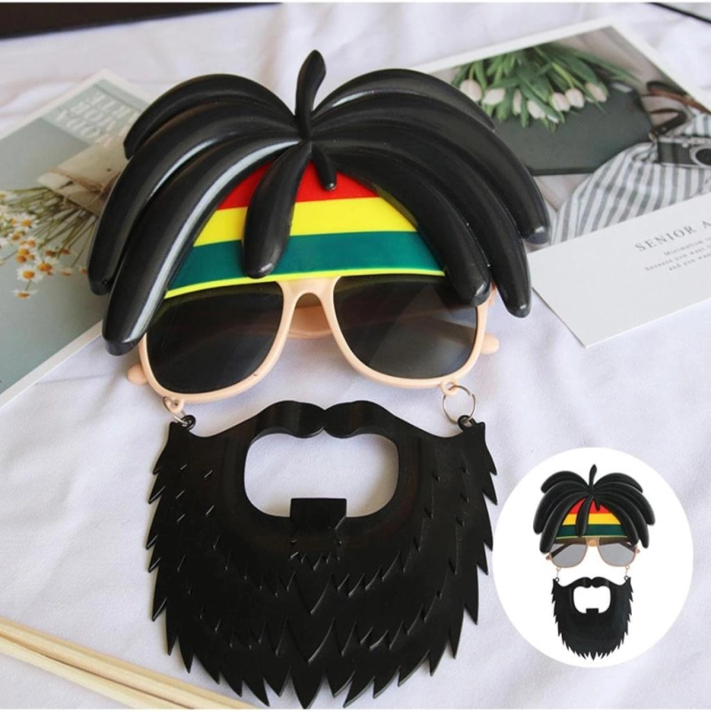   Rasta Peruklu Rasta Sakallı Bob Marley Bıyıklı Parti Gözlüğü 27x18 cm