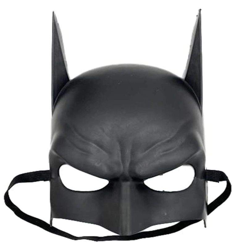 Siyah Renk Çocuk Boy Arkadan Lastikli Batman Maskesi A Kalite  20x14 cm