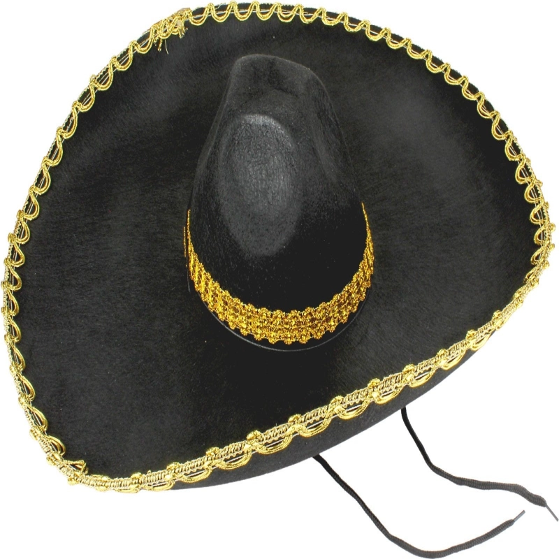 Sombrero Meksika Şapkası Altın Şeritli Yetişkin Boy