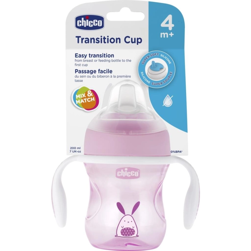   Yumuşak Uçlu Geçiş Bardağı 4 Ay+ Kız 200 ml