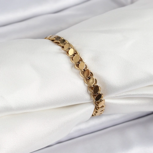 316L Çelik Arpa Model Gold Renk Kadın Bilekik