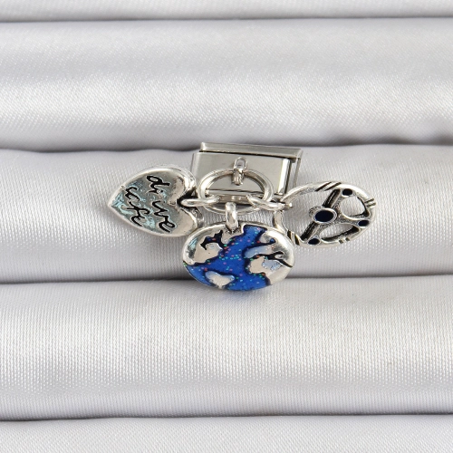 316L Çelik Gümüş Renk Travel Model Nomination Charm