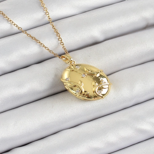 316L Çelik Zincir Açılabilir Sarmaşık Model Zirkon Taşlı Gold Renk Kadın Kolye