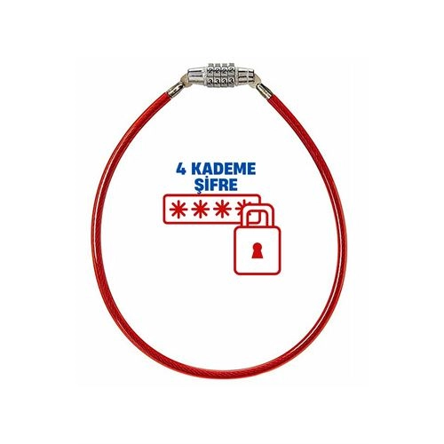 4 Kademe Şifreli 50 cm Bisiklet Kilidi