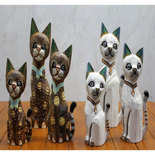 Ahşap 3'lü Kedi Seti 50 Cm Model 3