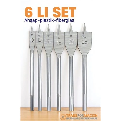 Ahşap Yaprak Matkap Ucu Seti - Plastik Fiberglas Ahşap Delik Açma Panç Seti