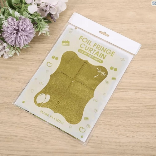   Altın Gold Renk Dikdörtgen Kesim Parlak Sim Görünümlü Fon Perde Dekor 1x2 Metre