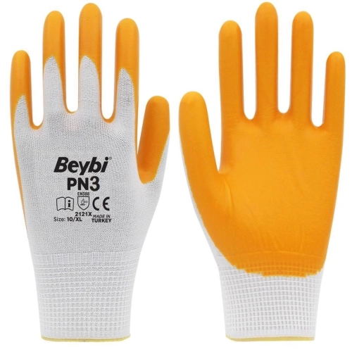 Beybi PN3 Nitril Sarı İş Eldiveni No:10 1 Çift