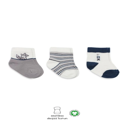 Bistyle 3'Lü Penye Soket Çorap BS10109 Gri