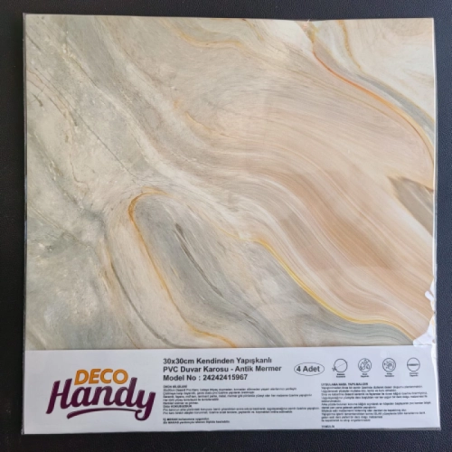 Decohandy 30x30 Cm Pvc Duvar Karosu 4'Lü Paket - Antik 