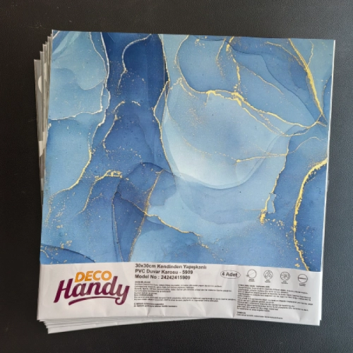Decohandy 30x30 Cm Pvc Duvar Karosu 4'Lü Paket - Okyanu