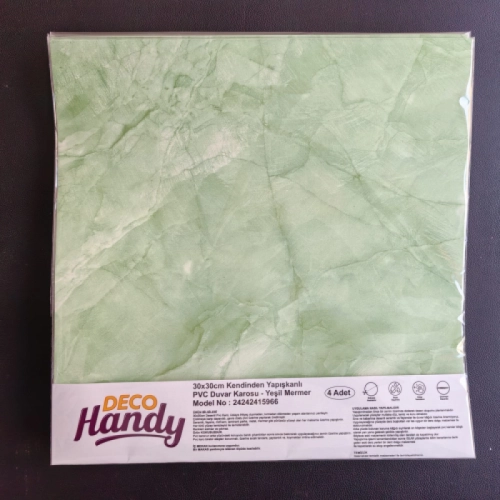 Decohandy 30x30 Cm Pvc Duvar Karosu 4'Lü Paket - Yeşil 