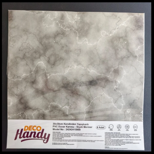 DecoHandy  Pvc Duvar Karosu 30x30cm 4'lü Paket - Mermer