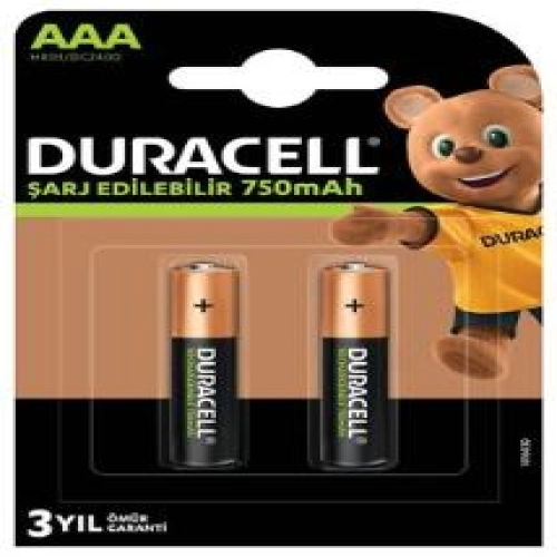 Duracell Şarj Edilebilir Pil 2'Li AAA 750 mAh