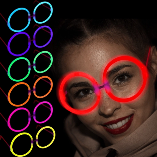 GlowStickPartiGözlüğüGlowPartisiYuvarlakŞekilliFosforluGözlük6Adet