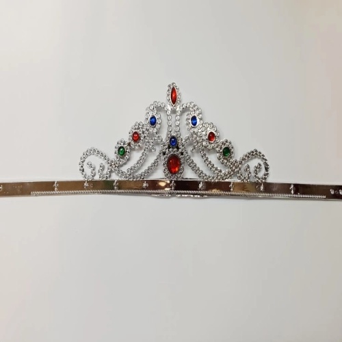 GümüşRenkPlastikPrensesTacıKraliçeTacı60cm