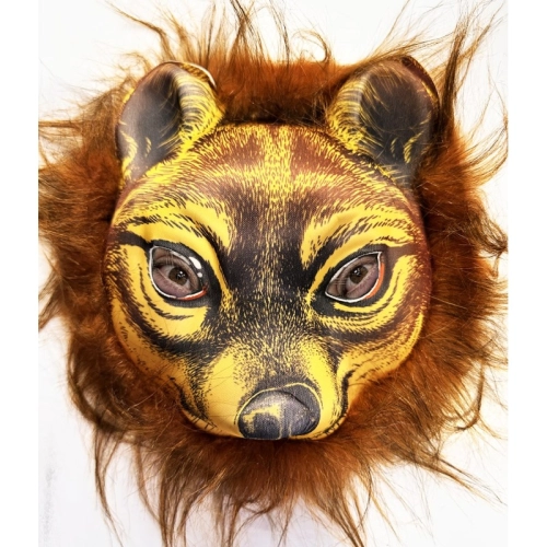 Kahverengi Saçlı Kaplan Aslan Leopar Maskesi Mega Peluş 32 N