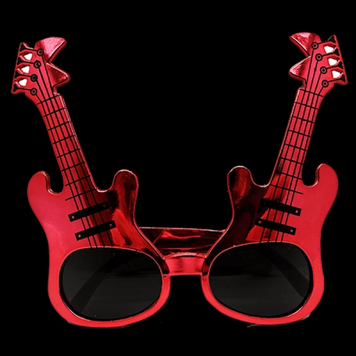 Kırmızı Renk Gitar Şekilli Parti Gözlüğü
