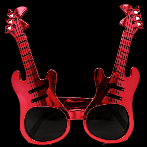 Kırmızı Renk Gitar Şekilli Parti Gözlüğü