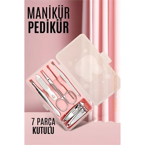 Manikür Pedikür Kiti 7 Parça Kutulu Profesyonel Kit