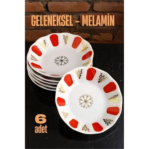 Melamin Çay Tabağı 6 Adet Geleneksel Türk Çay Bardağı Altlığı