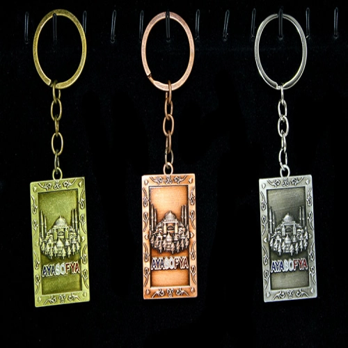 Metal Ayasofya Anahtarlık Dikdörtgen Tasarım