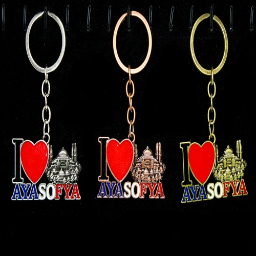 Metal Ayasofya Anahtarlık (I Love Ayasofya)