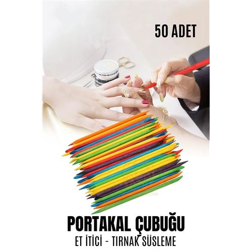 Nano Portakal Çubuğu Tırnak Temizleyici Et İtici 50 Adet Absolute Professional