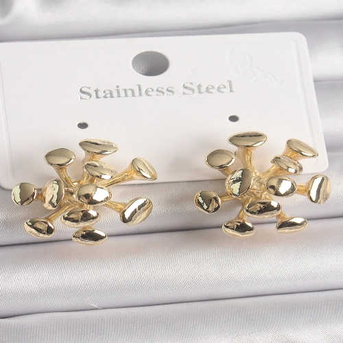Pirinç Gold Renk Virüs Figür Model Kadın Küpe