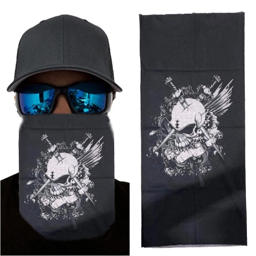 Siyah Beyaz Kafatası Baskılı Buff Bandana 25x48 cm