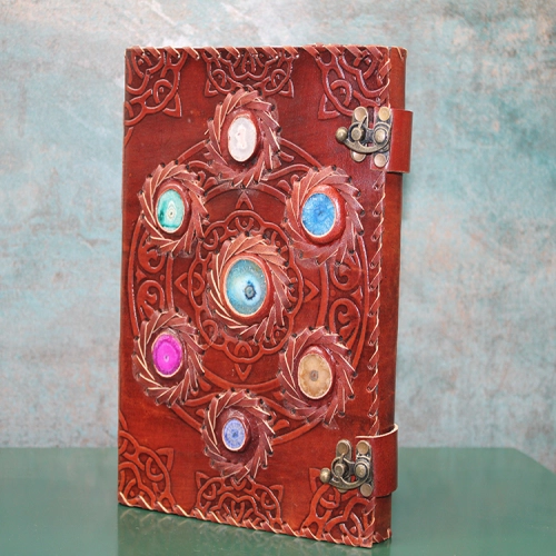 Taşlı Deri Defter Model 12