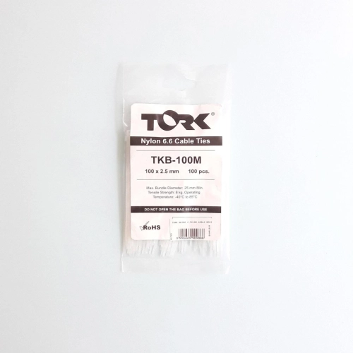 Tork Beyaz Kablo Bağı 2,5X100