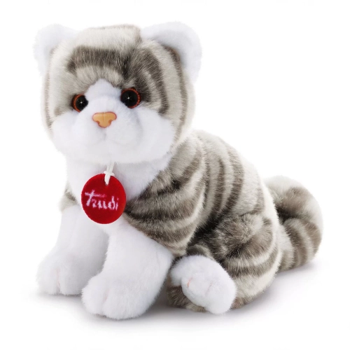 Trudi Brad Peluş Beyaz Gri Kedi 20 cm