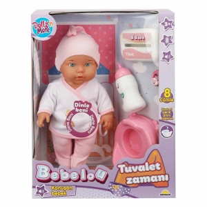 30011 Bebelou Tuvalet Zamanı Sesli Bebek Seti 35 cm -Sunman