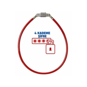 4 Kademe Şifreli 50 cm Bisiklet Kilidi